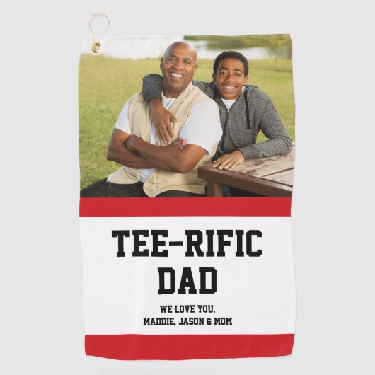 T-shirt-Rific Dad Custom Photo Golfhanddoek (Voorkant)