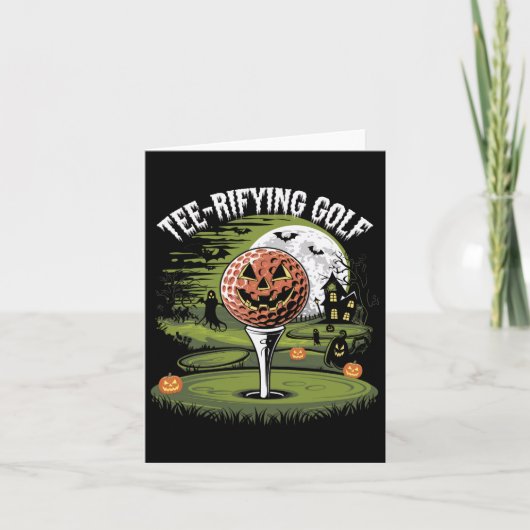 T-shirt-rifying Golf Halloween Golf Spooky Night Kaart (Voorkant)