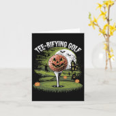 T-shirt-rifying Golf Halloween Golf Spooky Night Kaart (Gele Bloem)