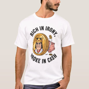 T-shirt 'Rijk aan Ironie, Blutig Geld'