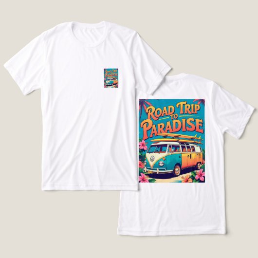 T-shirt roadtrip naar het paradijs (Ontwerp Voorkant & Achterkant)