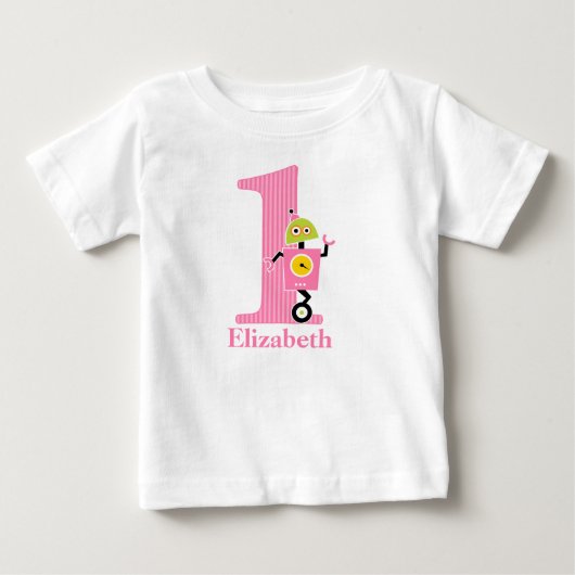 T-shirt Robot 1e verjaardag (Voorkant)