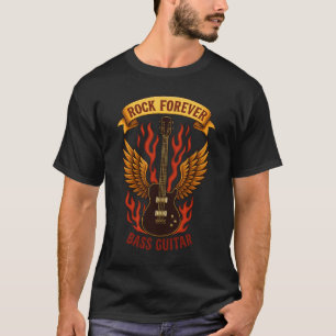 T-shirt Rock Forever Basgitaar