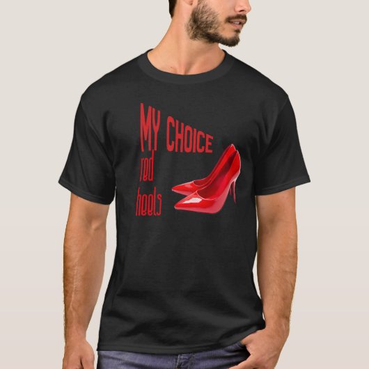 t-shirt, rode hakken t-shirt (Voorkant)