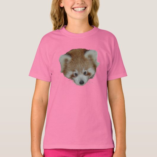 T shirt - rode panda (Voorkant)