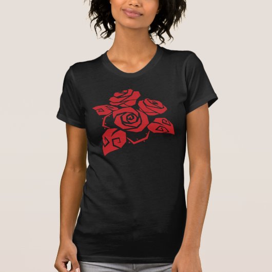 T-shirt rode rozen (Voorkant)