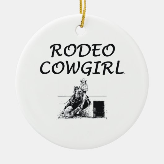 T-SHIRT Rodeo Cowgirl Keramisch Ornament (Voorkant)