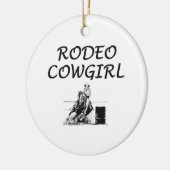 T-SHIRT Rodeo Cowgirl Keramisch Ornament (Links)