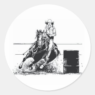 T-SHIRT Rodeo Cowgirl Ronde Sticker