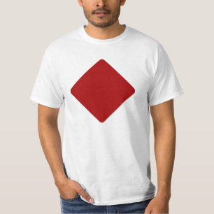 T-shirt, rood diamant, symbool voor afspeelkaart t-shirt