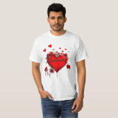 T-shirt, rood hart en bloemen, Soulmate T-shirt (Voorkant volledig)