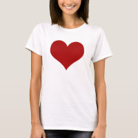 T-shirt, rood hart, symbool Kaart afspelen