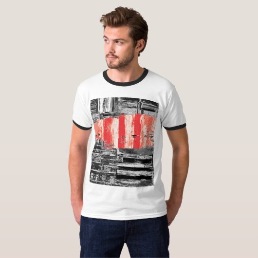 T-shirt – Roode Puls Abstract Ontwerp (Voorkant volledig)
