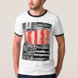 T-shirt – Roode Puls Abstract Ontwerp