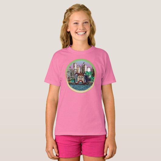 T-Shirt | Round Luna Park - Mauve Sky (Voorkant volledig)