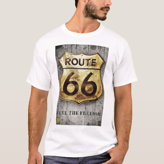 T-shirt - Route 66 - Voel de vrijheid (Voorkant)