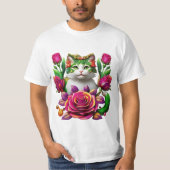  T_Shirt Royal Floral Cat Art T-shirt (Voorkant)