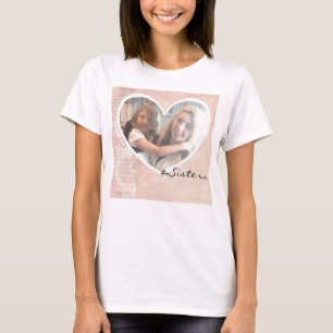 T-shirt Roze Hartvorm Foto Inzetstuk