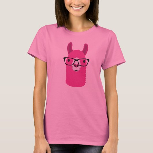 T-Shirt Roze Llama, dames (Voorkant)