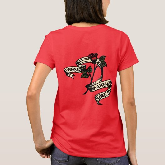 T-shirt "Rozen zijn rood" (Achterkant)
