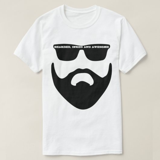 T-shirt S M L XL Bearded Inked Geweldige (Design voorkant)