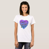 T-shirt S M L XL Blauw Hart Smile Sparkle Shine (Voorkant volledig)