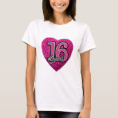 T-shirt S M L XL Roze Hart Glitter Meisjes Sweet 1 (Voorkant)