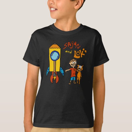 T-shirt Sagan en Loki Rocket Black (Voorkant)