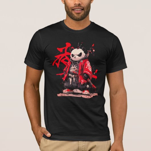 T-Shirt Samurai panda. (Voorkant)