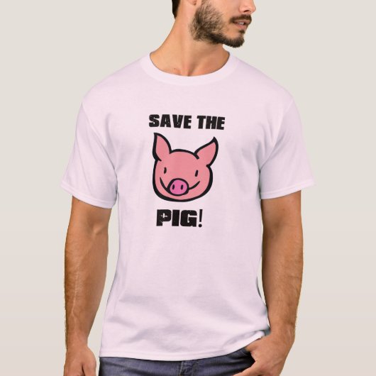 T-shirt SAVE THE PIG (Voorkant)