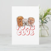 T-Shirt, Schattig Pomeranian Puppy, Poms Club Feestdagenkaart (Staand voorkant)
