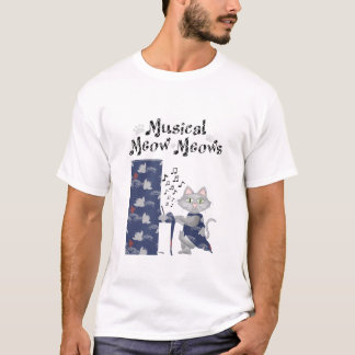 T-shirt Schattige Katten Houden Van Muziek Muzieki