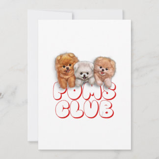 T-shirt, Schattige Pomeranian Puppy, Poms Club Feestdagenkaart