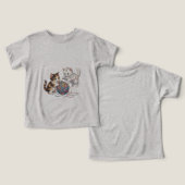 T-shirt Schattige Speelse Kittens met Bal Wol T-S (Ontwerp Voorkant & Achterkant)