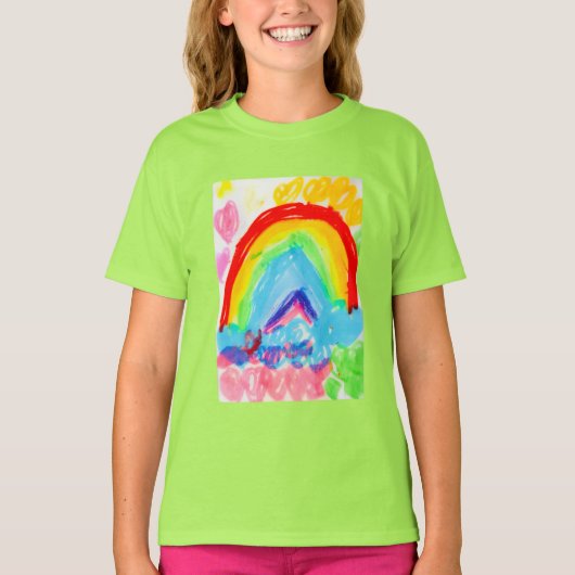 T-shirt, Schattigee Tiener kunst regenboog T-shirt (Voorkant)