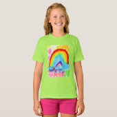 T-shirt, Schattigee Tiener kunst regenboog T-shirt (Voorkant volledig)