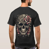 T-shirt - schedel en Rozen (Achterkant)