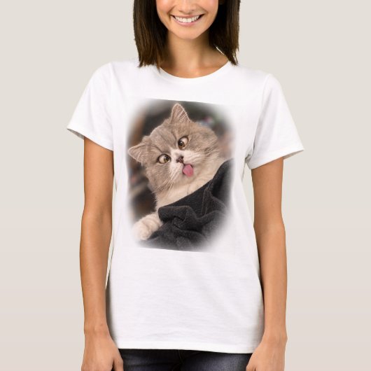 T-Shirt schielende Katze (Voorkant)