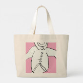 T-shirt Silhouet Fun Roze Kinderen Grote Tote Bag (Achterkant)