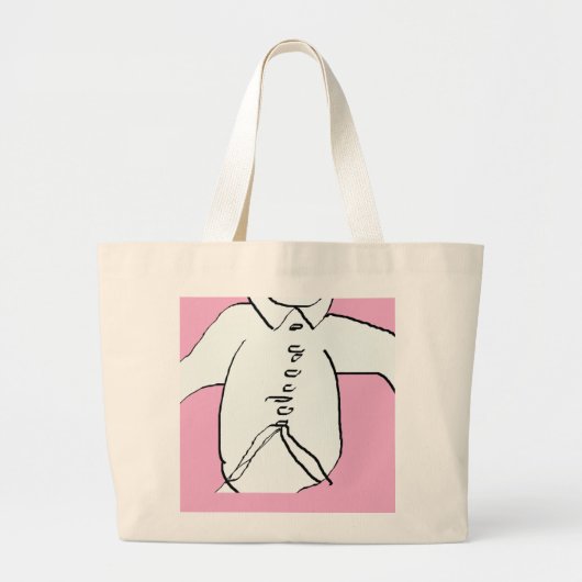 T-shirt Silhouet Fun Roze Kinderen Grote Tote Bag (Voorkant)