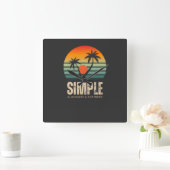 T-shirt Simple Sunset - Tropical vibes design Vierkante Klok (Huis)
