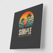 T-shirt Simple Sunset - Tropical vibes design Vierkante Klok (Hoek)