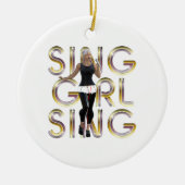 T-SHIRT Sing Girl Sing Keramisch Ornament (Voorkant)