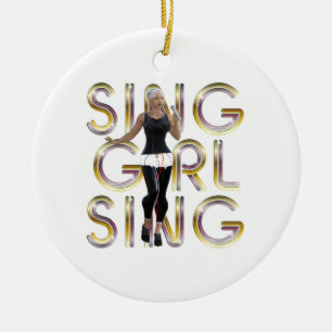 T-SHIRT Sing Girl Sing Keramisch Ornament