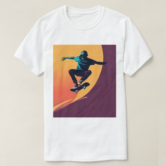 T-shirt "Skateboarding Sunset Graphic T-shirt" (Design voorkant)