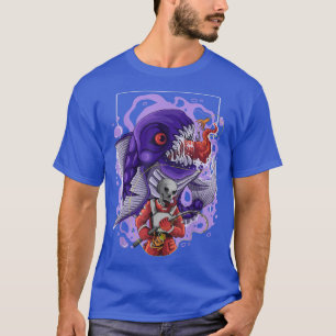T-shirt skelet aanvallen grote vismonster Zee Pira