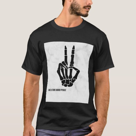 T-SHIRT SKELET HAND VREDE (Voorkant)