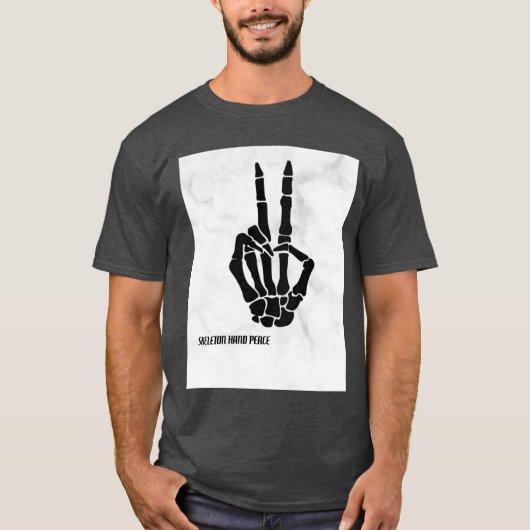 T-SHIRT SKELET HAND VREDE (Voorkant)