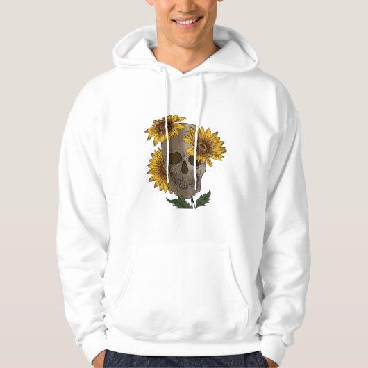 T-Shirt skull and sunflowers (Voorkant)