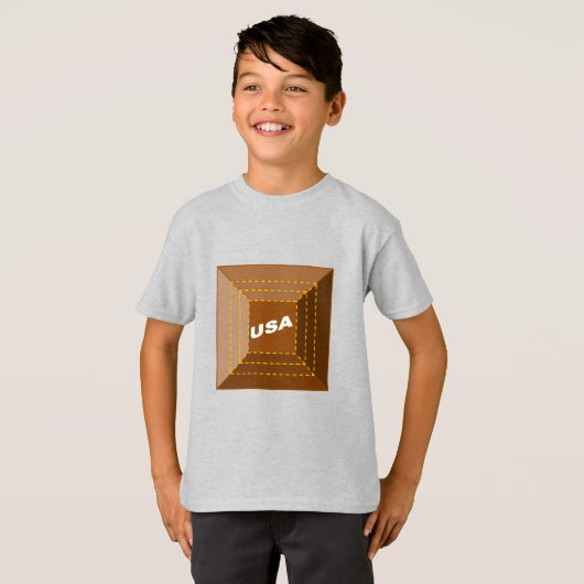 T-shirt Slim Kind CHOCOLAT USA (Voorkant volledig)